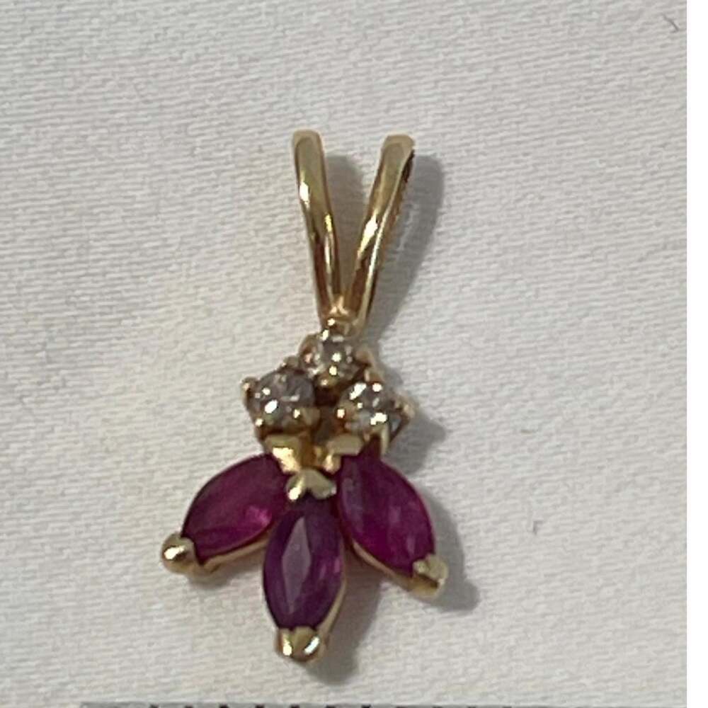 10 K Yellow Gold Marquise Ruby B 6 Bf